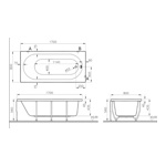 Акриловая ванна VITRA Concept 180x80, 55460001000- фото2