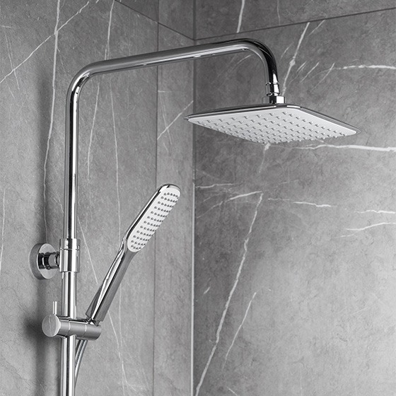Душевая стойка Armatura Logon со смесителем для ванны со складным изливом, хром - фото4