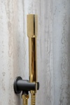 Душевая система скрытого монтажа Boheme FUSION, черный+золото. Смеситель+ручной душ+верхний душ- фото6