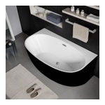 Ванна пристенная Frank F6163 White/Black 1700x800- фото