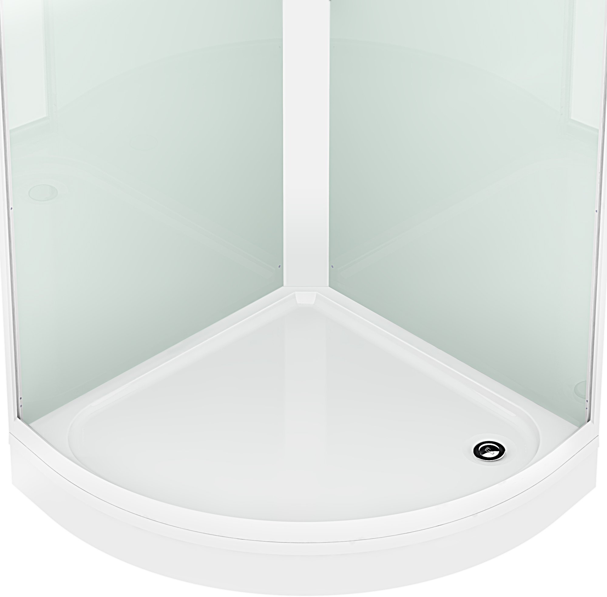 Душевая кабина DOMANI-SPA Simple mid 90*90*2180 прозрачное стекло / белые стенки с крышей - фото2