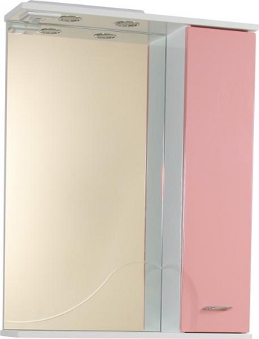 Шкаф настенный с зеркалом для ванной ФШНЗ2-65 красный, салатовый