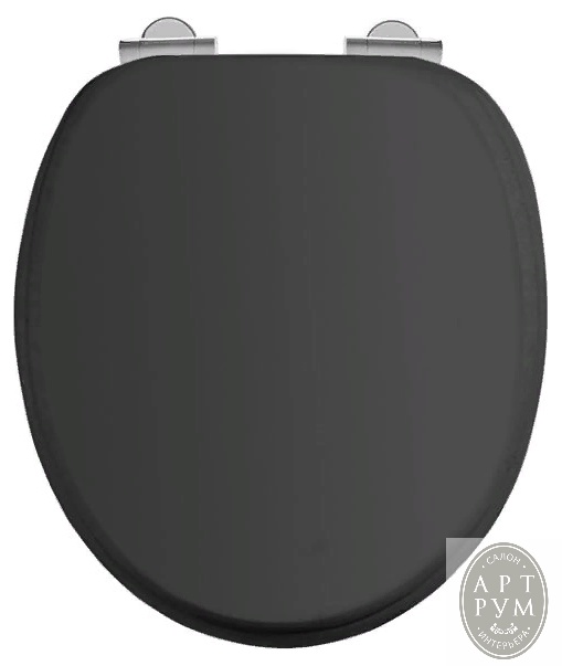 Сиденье на петлях с микролифтом, глянцевый черный Burlington S40 - фото