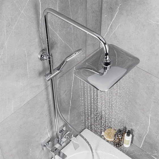 Душевая стойка Armatura Logon со смесителем для ванны со складным изливом, хром - фото6
