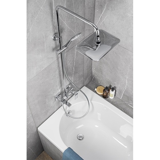 Душевая стойка Armatura Logon со смесителем для ванны со складным изливом, хром - фото5