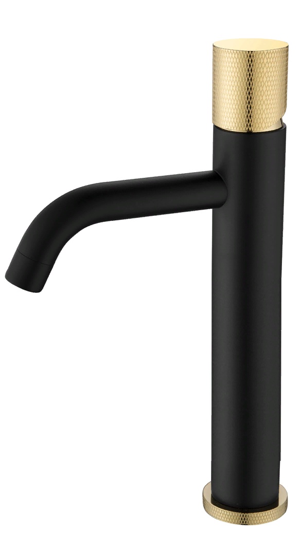 Смеситель Boheme Stick 122-BG.2 для раковины, black touch gold - фото