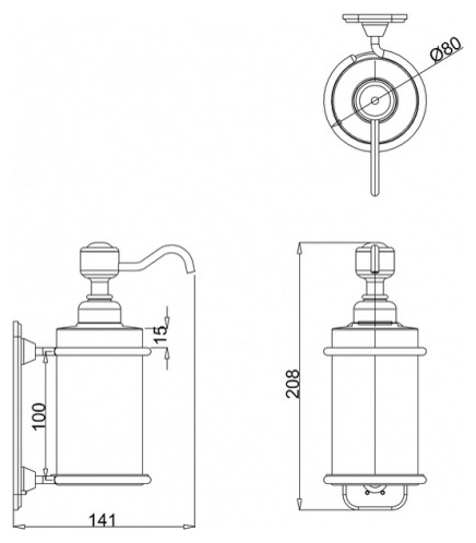 Дозатор для жидкого мыла, одинарный [A19 CHR] - фото2