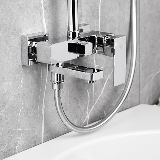 Душевая стойка Armatura Logon со смесителем для ванны со складным изливом, хром - фото3