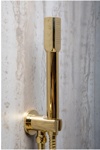 Душевая система скрытого монтажа Boheme FUSION, золото. Смеситель+ручной душ+верхний душ- фото3