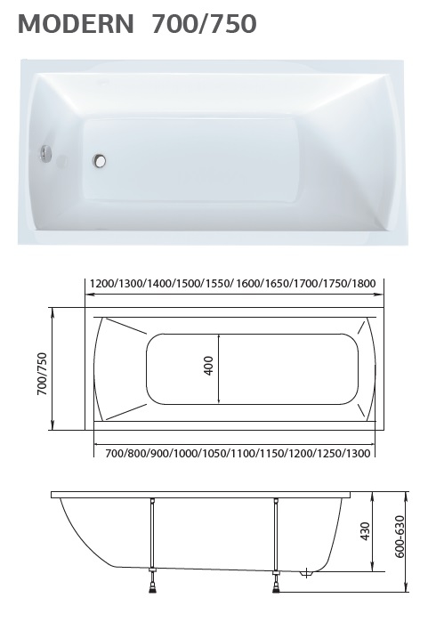 Ванна акриловая 1 Marka Modern 165х70 - фото5