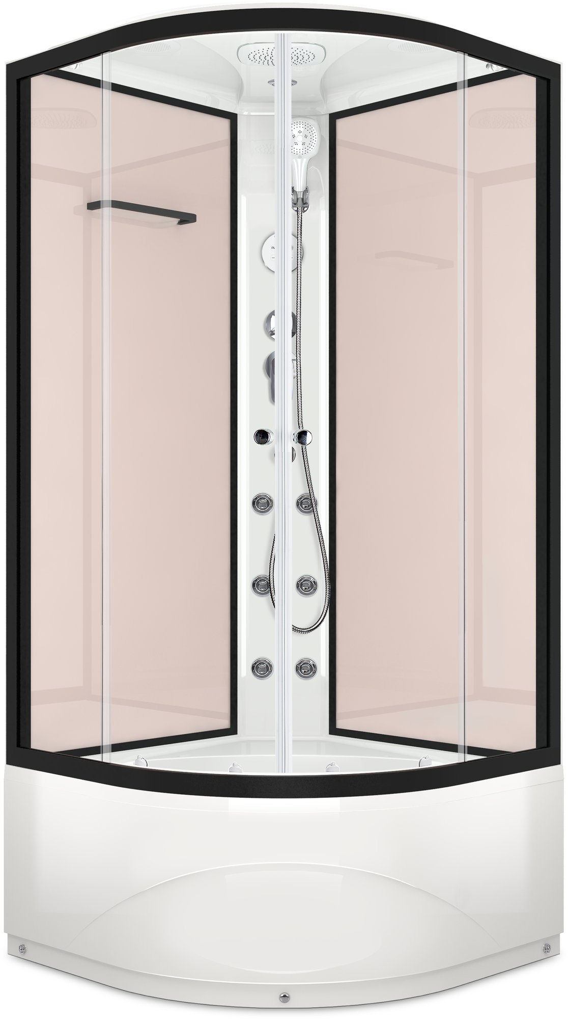 Душевая кабина DOMANI-SPA Delight 99 high 90*90*2180 прозрачное / розовые стенки  - фото