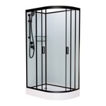 Душевая кабина FRANK F412 Black без крыши 120x80х2100- фото