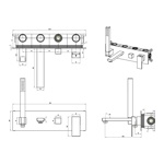 Смеситель для ванны встраиваемый с душ набором Boheme Qubic Bronze 474-2-BRB- фото3