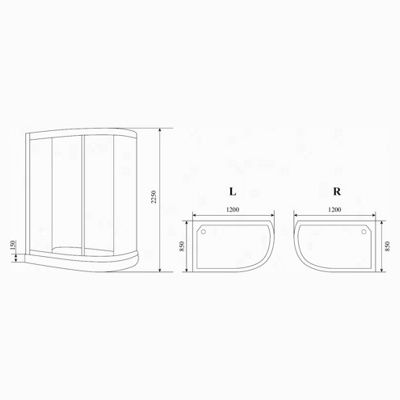 Душевая кабина Timo Lux T-7702 L/R 120x85 (Финляндия) - фото2