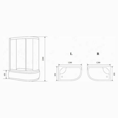 Душевая кабина Timo Lux T-7720 L/R 120x85 (Финляндия) - фото2