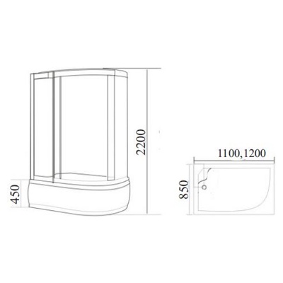 Душевая кабина Timo Standart T-1120 L/R 120x85 (Финляндия) - фото3