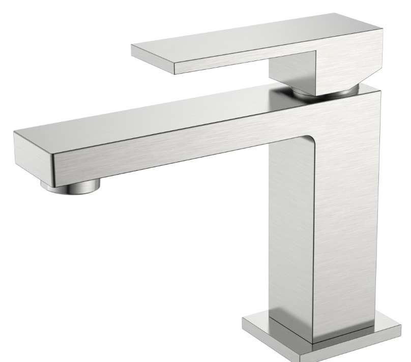 Смеситель для умывальника Boheme Qubic Brushed Nickel 471-NB - фото